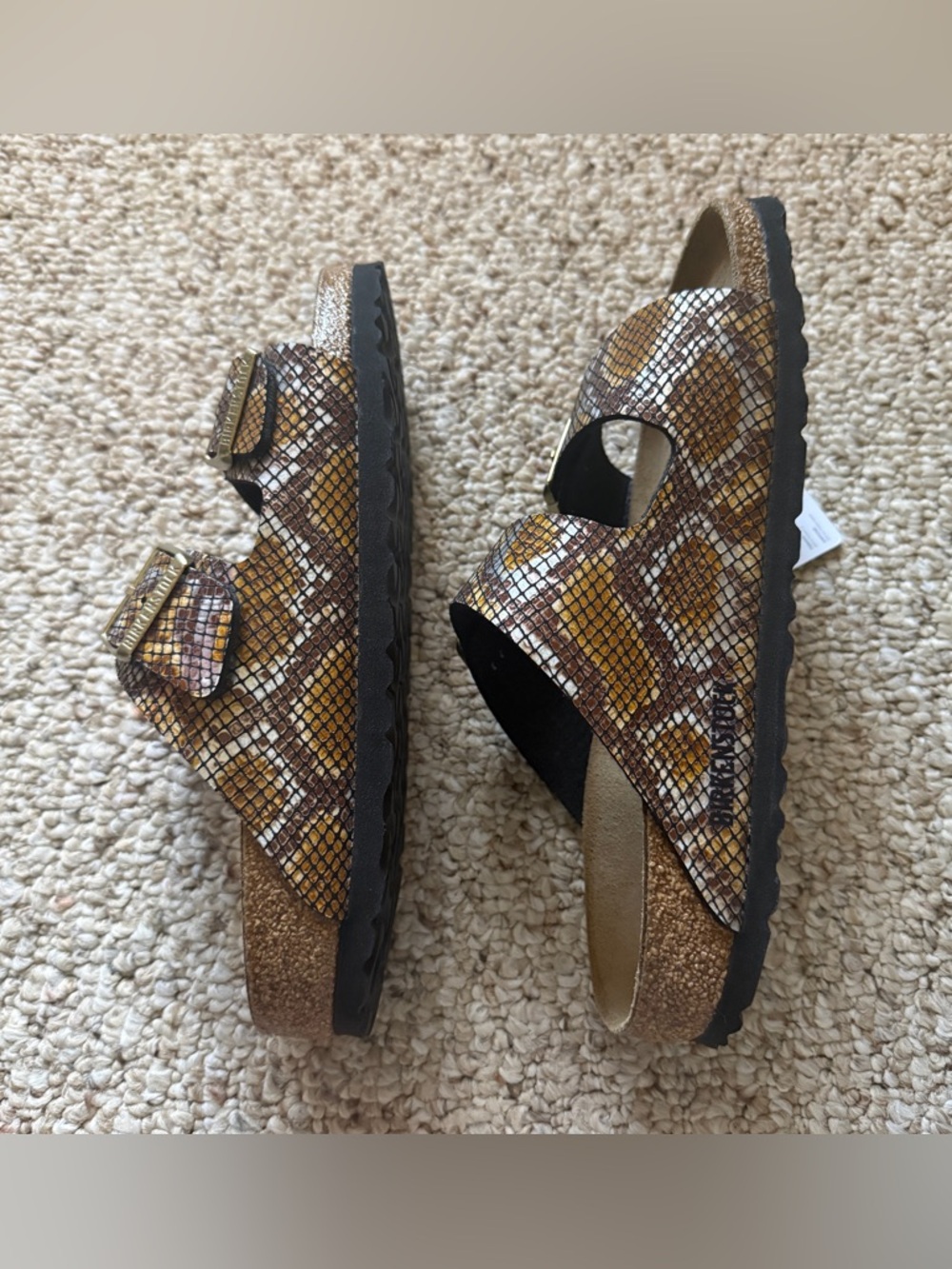 NWT Birkenstock Arizona Python Gold Sandals Size US 8/EU 39 - Picture 7 of 9